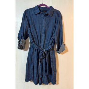 Lane Bryant Chambray Long Sleeve Shorts Romper